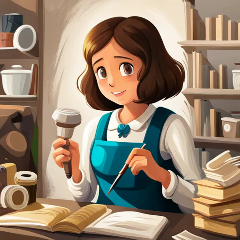 Isabella escribiendo palabras de amistad laboriosa