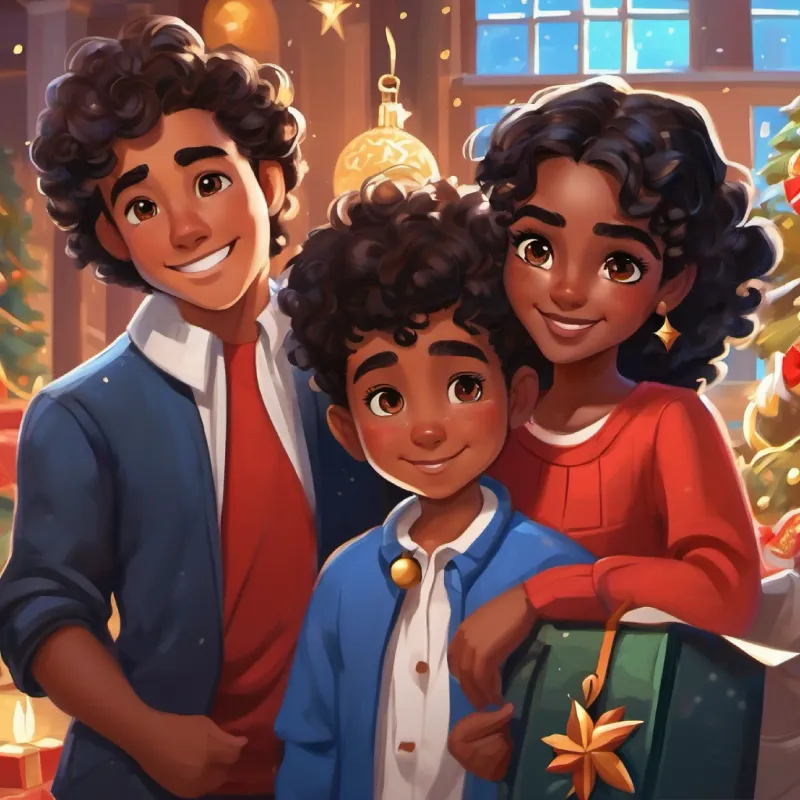 Ambitious, brown skin, expressive brown eyes, curly black hair partners with Confident, fair skin, sharp blue eyes, neat brown hair for a presentation, learning from his expertise.