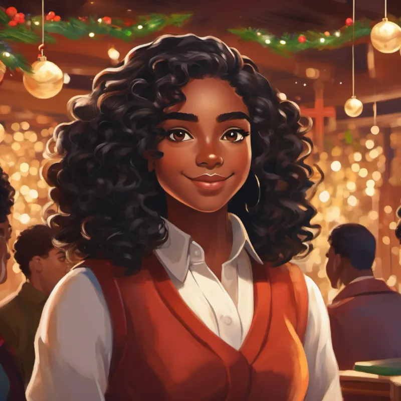 Ambitious, brown skin, expressive brown eyes, curly black hair supports laid-off colleagues, valuing community and resilience.