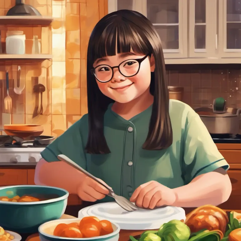 Sarah cooks with skill and explains her recipe.