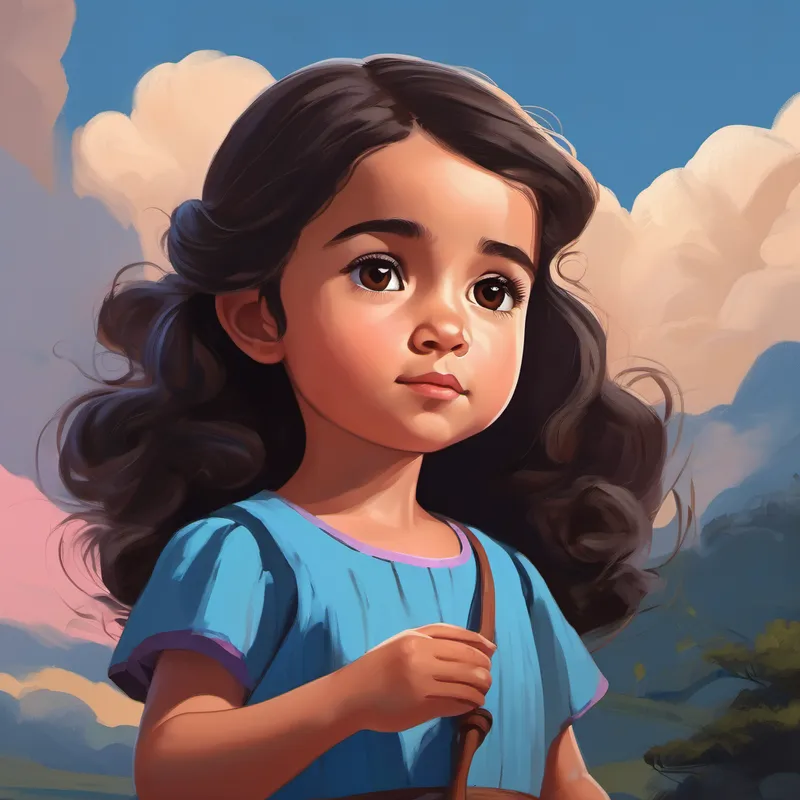 Niña con cabello castaño y vestido rosa y Niño con cabello negro y camiseta azul siendo pacientes y tranquilos