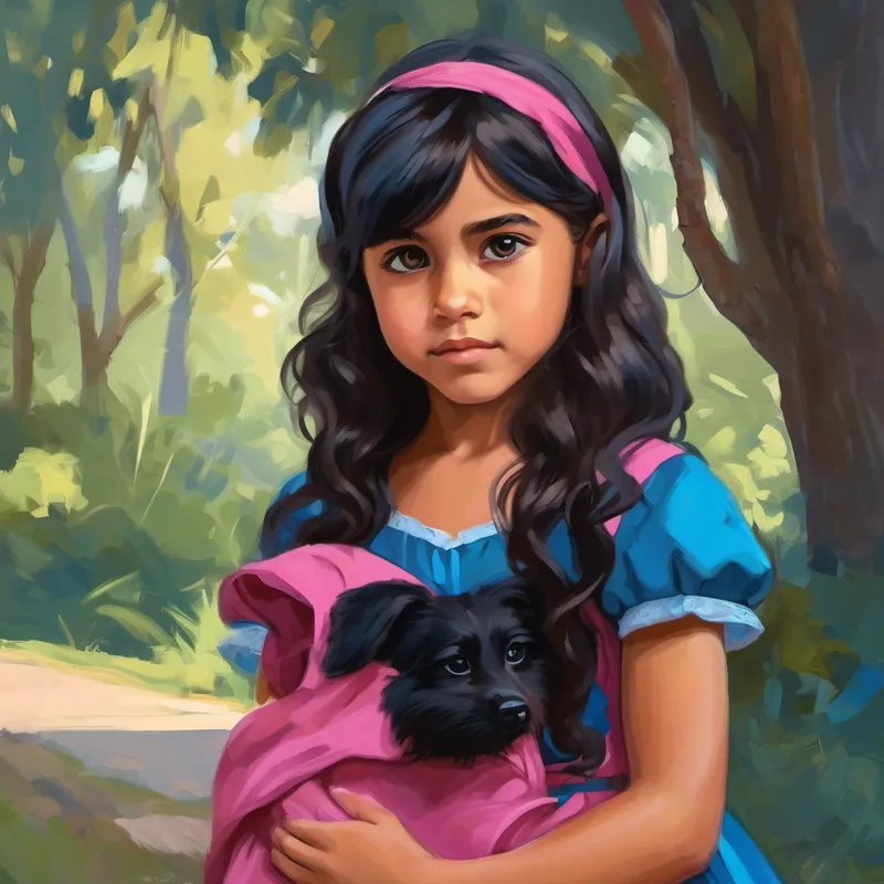Niña con cabello castaño y vestido rosa y Niño con cabello negro y camiseta azul aprendiendo sobre la paciencia