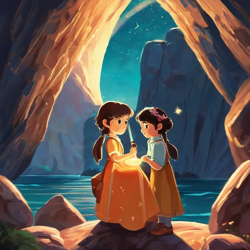 Driven by her curiosity, Amelia directed her magical telescope closer to the glowing rock. Much to her surprise, as she approached, the rock's shimmering light diminished. Amelia's heart sank. She felt a pang of disappointment, but she couldn't ignore the nudge of honesty urging her to confront the truth. With a heavy sigh, Amelia admitted, "My magical telescope, I realize that this rock is just an ordinary stone. It seemed magical from afar, but up close, it's just a simple object. I must remain honest about what I discover, even if it doesn't match my initial expectations."