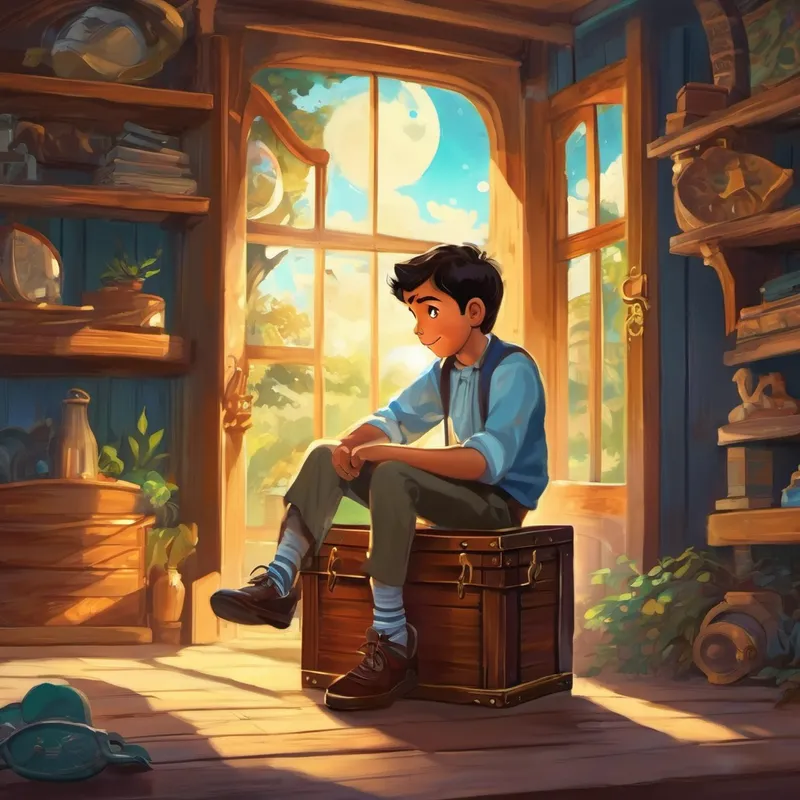 Once upon a time, in a magical land far, far away, there lived a young boy named Ali. Ali was a curious and adventurous child, always dreaming of incredible things. One sunny day, while exploring his grandfather's attic, Ali stumbled upon an old wooden box. Inside the box, he discovered a pair of extraordinary shoes called Uçan Ayakkabılar, which means "Flying Shoes" in Turkish.