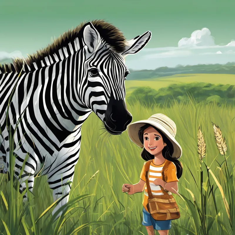 As they set off on their safari, Zara, Leo, and Gina explained to Andy how they each lived in different habitats. Zara the Zebra lived in the grasslands, where the tall green grass tickled her long legs. She showed Andy how her black and white stripes helped her blend in with the tall grass, making it hard for predators to spot her. Andy was amazed by Zara's beautiful coat and asked her many questions about life in the grasslands.