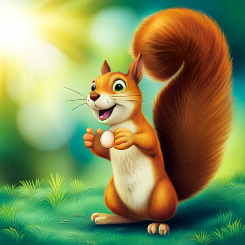 Squirrel spreading happiness with gestures and smiles