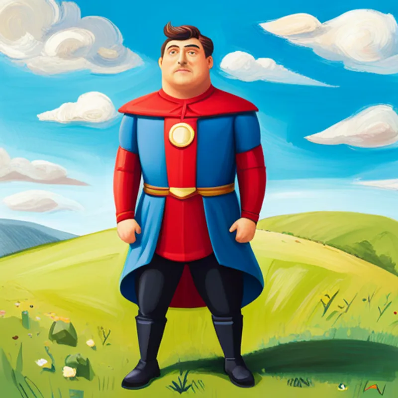 Jayvian's dad in a superhero suit