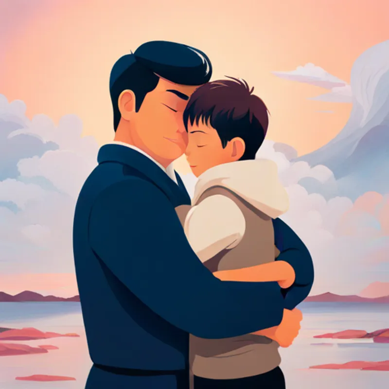 Jayvian hugging his dad