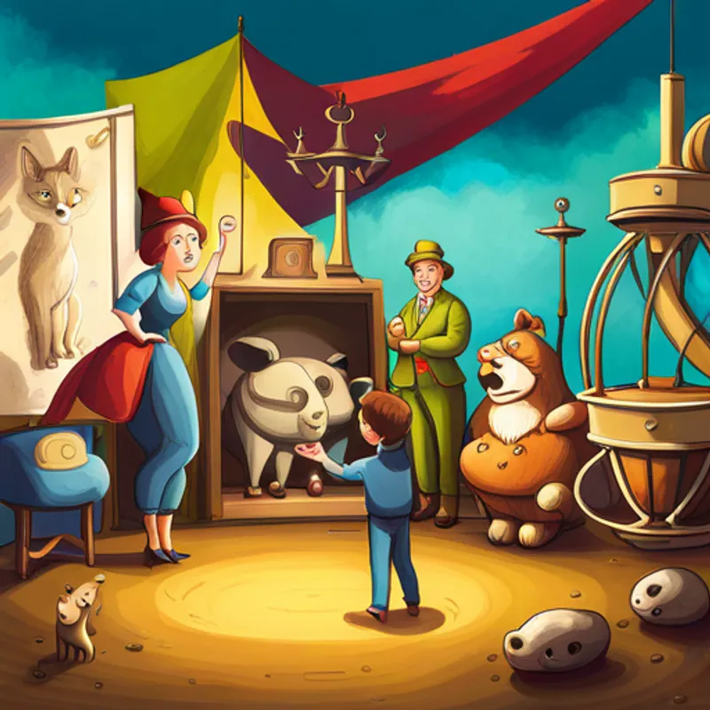 Denis and the animals planning and drawing circus ideas