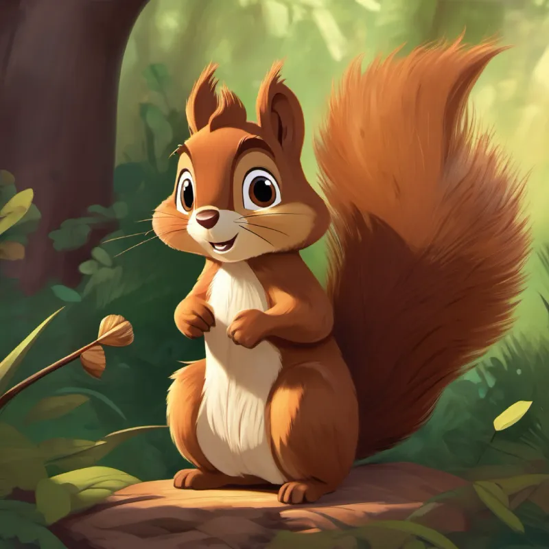 Timmy blames his tools, but A kind squirrel with shiny fur and caring, brown eyes suggests the fault might be his.