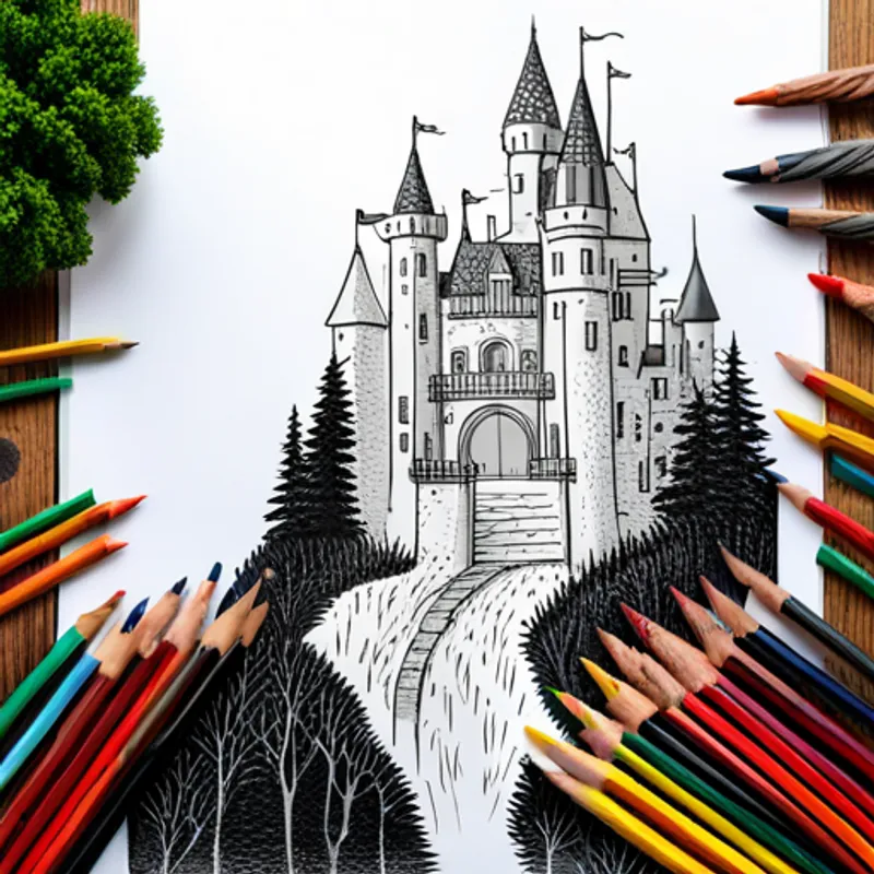Un castillo mágico en un bosque encantado