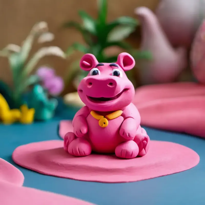 Hidie Hippo wakes up in her river home, feeling happy.