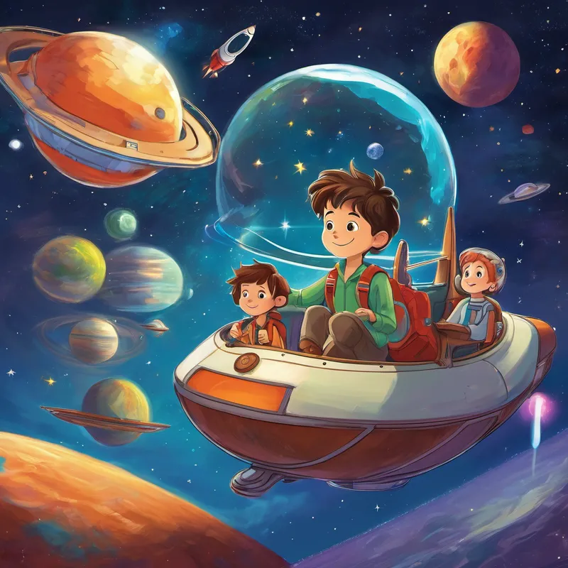 One day, as Alex was feeling particularly down, he noticed an advertisement for a free field trip to a distant planet. The advertisement promised an adventure through enchanting galaxies, filled with wonders and new friends to make. It was in that moment that Alex decided to sign up, hoping this journey could help him find the courage to make friends in his new school. The very next day, Alex, Lily, and Whiskers boarded the spaceship that would take them on their grand adventure. The spaceship was a magnificent sight to behold, with its sparkling lights and multi-colored sails. It was like something from a Dr. Seuss book!