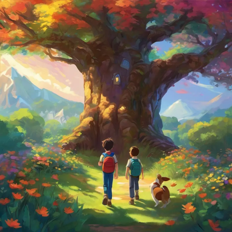 When Alex stepped through the doors of his new school the next day, he felt a newfound confidence. With a heart full of courage and a mind filled with stories, he approached a group of children sitting under a colorful tree, just like the ones he had seen in space. He smiled and said, "Hello, my name is Alex. Can I be your friend?" And just like that, the children welcomed him, recognizing the kindness and bravery in his heart. They played together, laughed together, and became the best of friends. Alex had learned that just as the Earth explores the galaxy, his journey through life would always lead him to new friends and adventures.