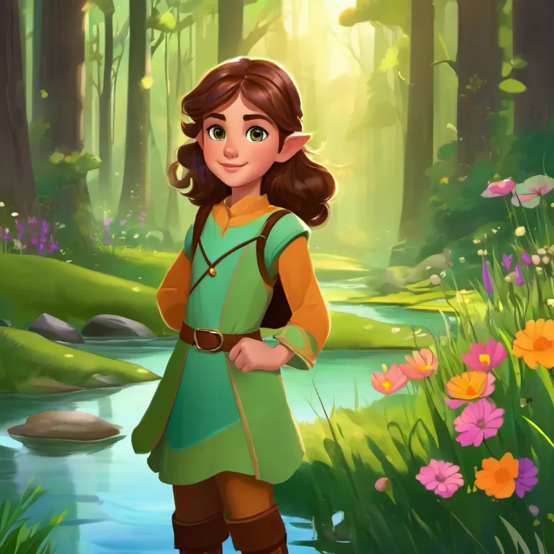 Elara finds a pond, the heart of the enchantment in the forest.