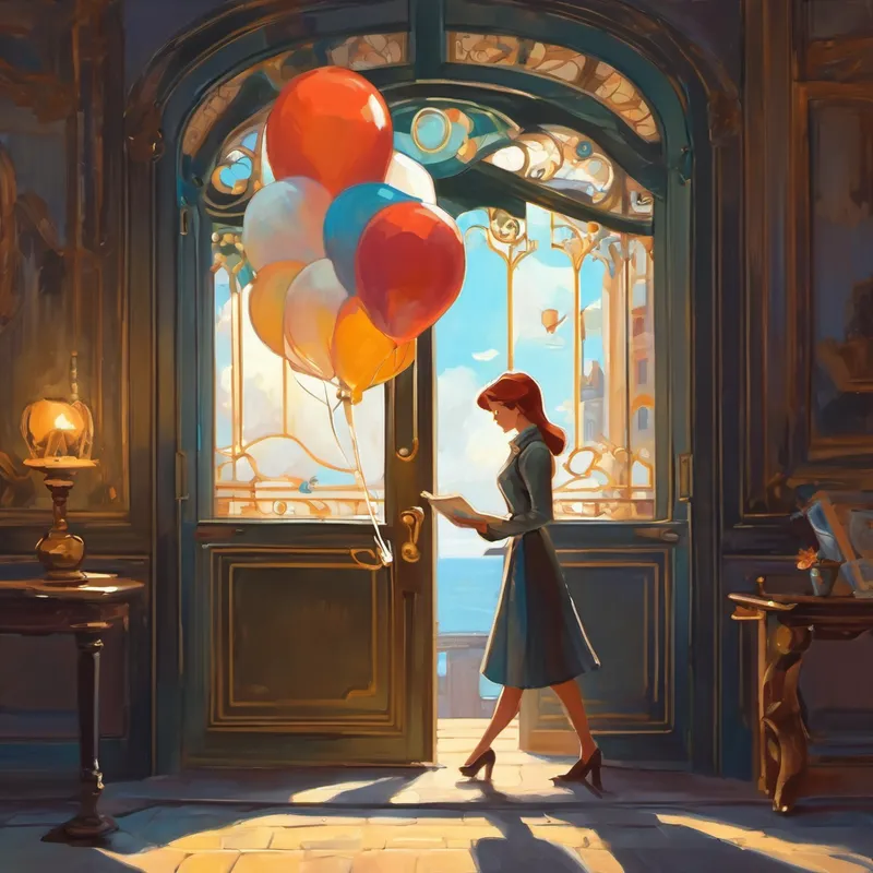 Une fois la lettre terminée, l'homme savait qu'il devait la remettre à la femme de manière spéciale. Il décida de laisser la lettre devant sa porte, attachée à un joli ballon. Le ballon serait un signe de légèreté, de joie et d'excitation, symbolisant tout ce qu'il espérait vivre avec elle. Le lendemain matin, lorsque la femme ouvrit sa porte, elle fut surprise de trouver ce ballon avec une lettre. Intriguée, elle prit la lettre et, en la lisant, elle se sentit émue par les mots sincères de l'homme. Elle pouvait sentir la patience et le respect dans chaque ligne, et cela l'encouragea à vouloir en savoir plus sur cet homme unique.