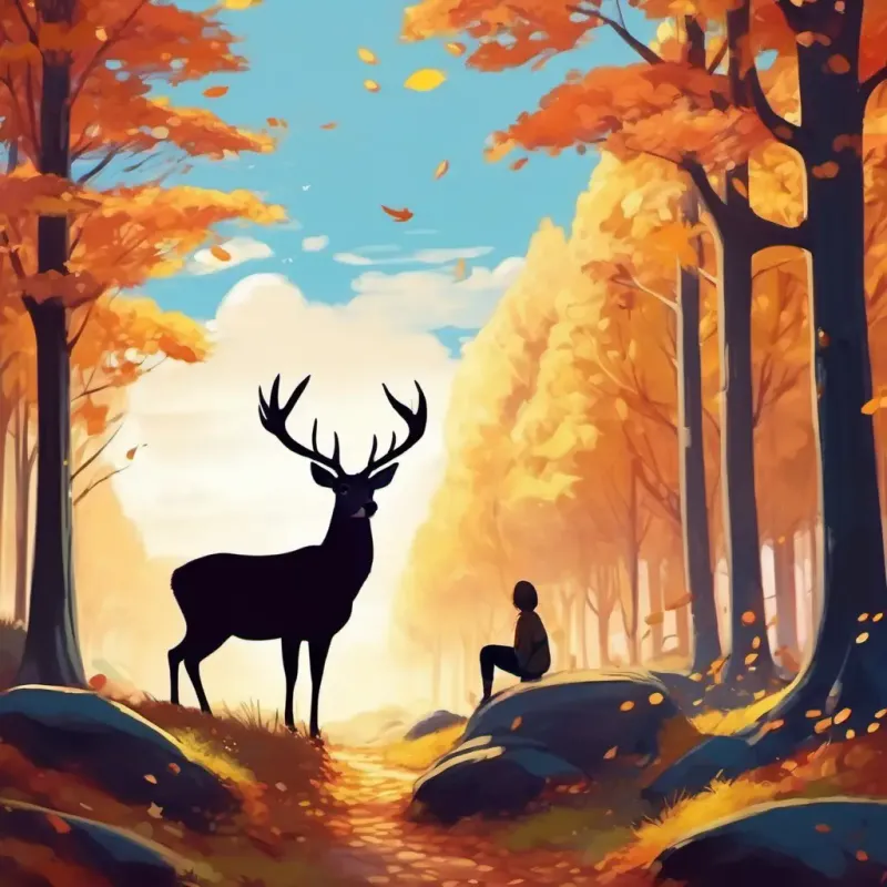 Encounter with deer, autumn peace.