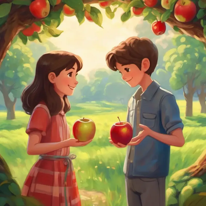 Sharing apples, friendship.