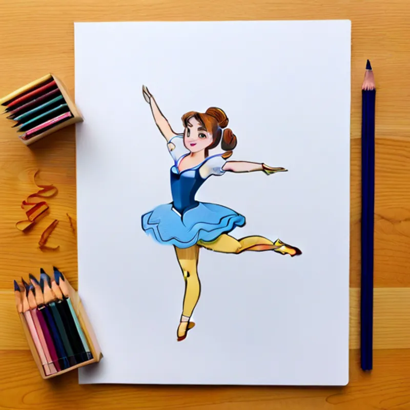Belle trying different ballet poses with a smile