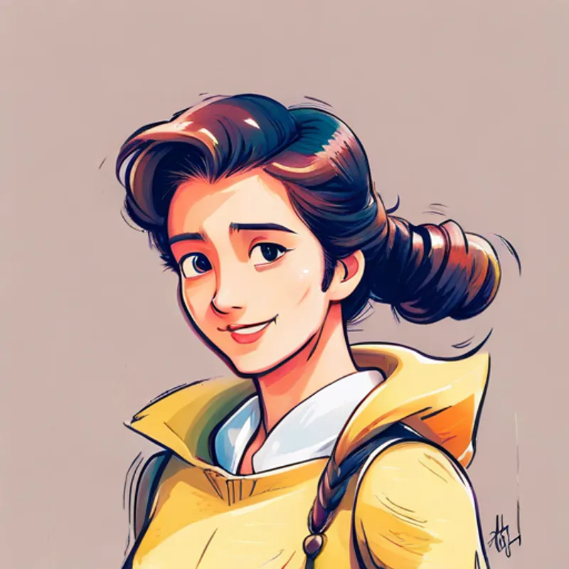 Belle walking confidently with a smile