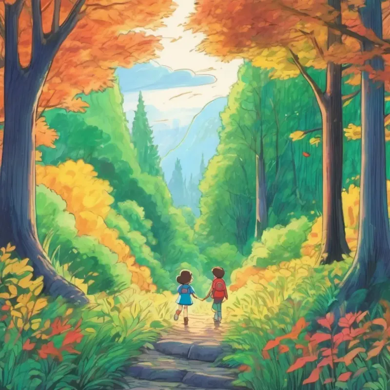 Bonding over nature, clearing in forest