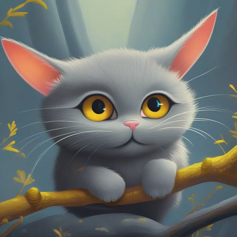El Ratón pequeño y travieso, color gris y ojos curiosos. y el Gato grande y cansado, pelaje gris y ojos amarillos. se convierten en amigos.