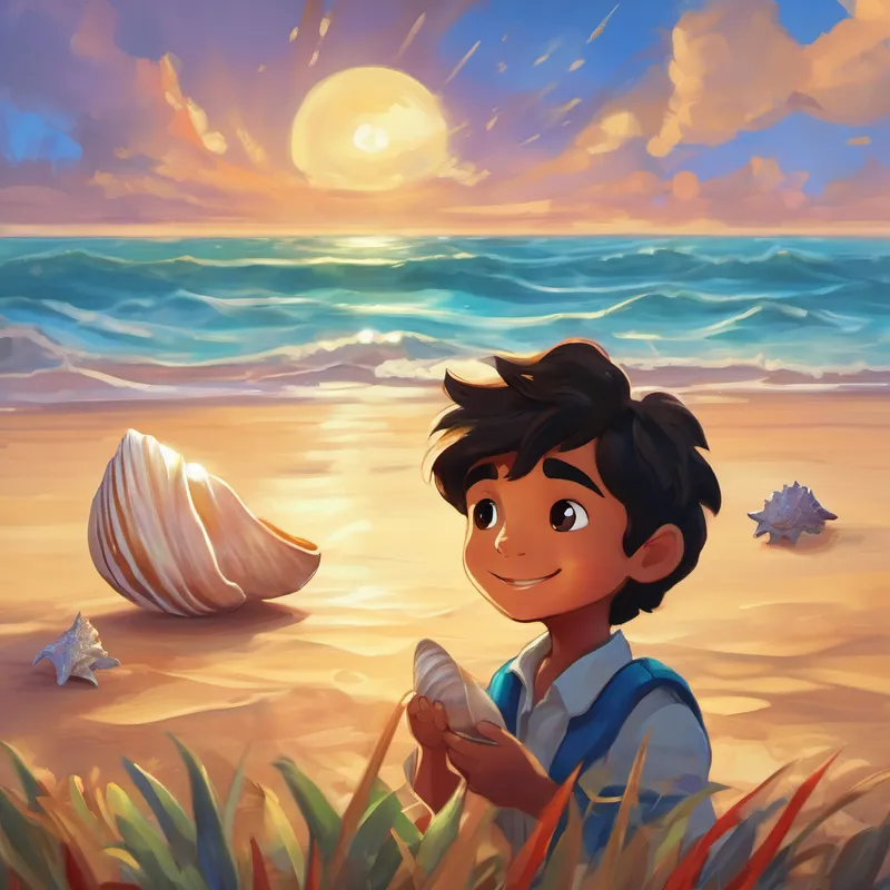 As Miguel grew older and wiser, he realized the seashell's magic came from within himself. The seashell simply reminded him to never stop believing in the power of happiness and kindness. And so, dear children, remember the story of El niño feliz, the Happy Boy who made the world a better place. May you always carry his spirit in your hearts and bring joy to those around you. For, just like Miguel, you have the power to create happiness and make dreams come true. Sleep well, knowing that your happiness is a magical gift you can share with the world.