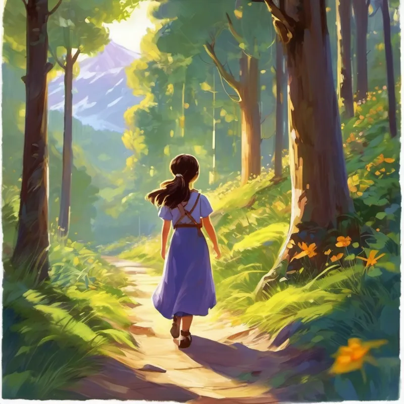 Once upon a time, in a quiet village nestled between two majestic mountains, lived a young girl named Lila. She was a curious and adventurous soul, always seeking new adventures and exciting discoveries. One sunny morning, while exploring the enchanting forest near her village, Lila stumbled upon a hidden pathway. Curiosity got the better of her, and she followed the mysterious trail that led her deeper into the forest. As she ventured, she noticed a faint, twinkling light illuminating the path. Intrigued by its glow, Lila quickened her pace until she reached a small clearing.