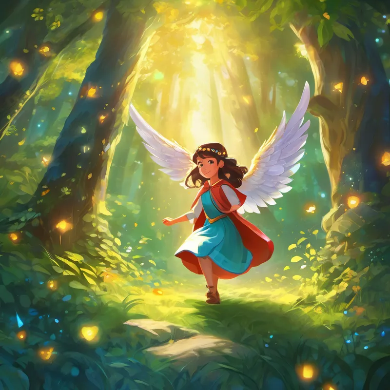 First, she met a mischievous sprite named Sparkle, who danced in beams of sunlight, leaving trails of glitter behind. Sparkle, in all her playful glory, shared stories of ancient legends and mystical beings. Sparkle explained that the glowing stone was a piece of a long-lost amulet, imbued with extraordinary powers. The amulet, it was said, held the key to restoring balance and harmony to the world. Guided by Sparkle's wisdom, Lila continued her journey, encountering a wise old owl named Hoot. Hoot had an enormous amount of knowledge about the forest and its secrets. He assured Lila that her quest was noble and important, encouraging her to persevere despite any challenges she faced.