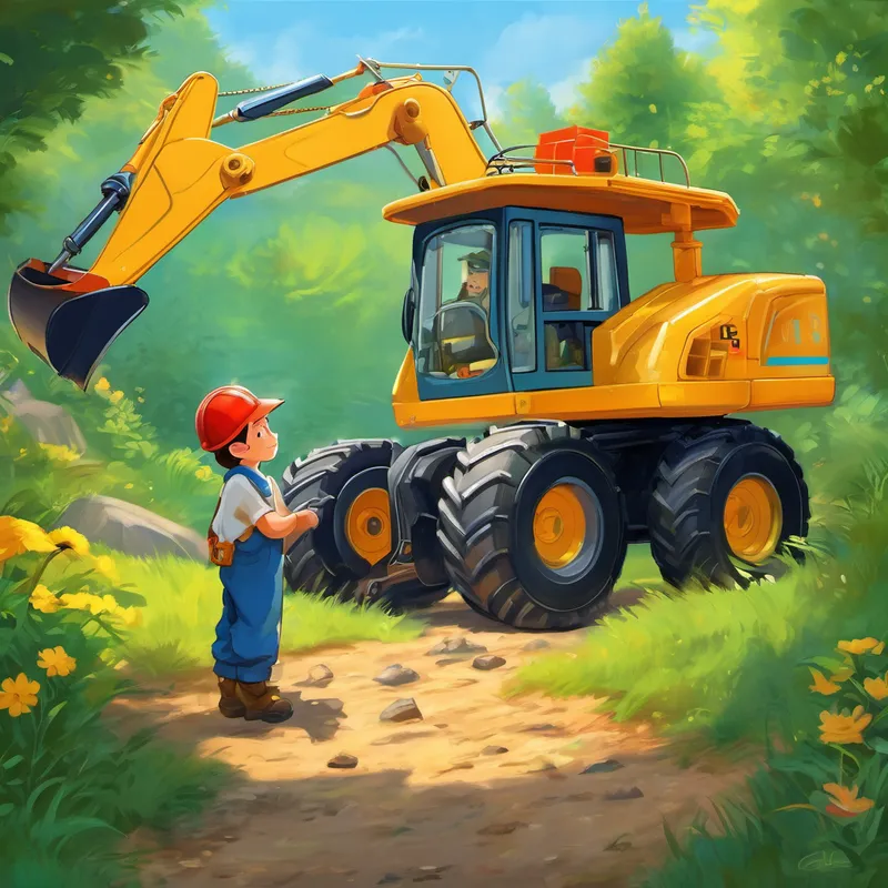 And so, dear friends, Henry continued to grow, fueled with passion for diggers and a determination to make his dreams come true. He studied hard in school, always remembering his beloved diggers. Years later, Henry did become a digger driver, just like he had dreamt. He would proudly build beautiful parks, construct sturdy bridges, and create magnificent buildings using his favorite machines.