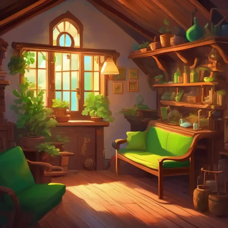 Setting: dusty attic. Characters: Curly brown hair, bright green eyes, adventurous spirit, her grandmother. Mysterious and exciting atmosphere.