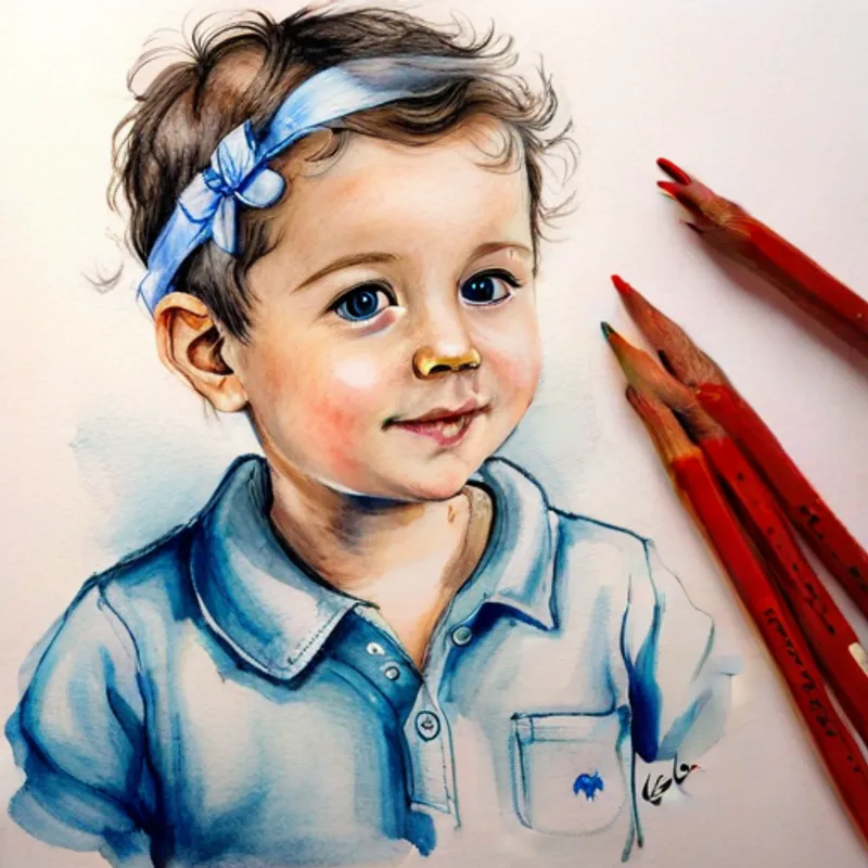 Cadelinha branca filhote com uma coleira azul cuidando de Menino de 3 anos com cabelo castanho e olhos curiosos enquanto ele explora
