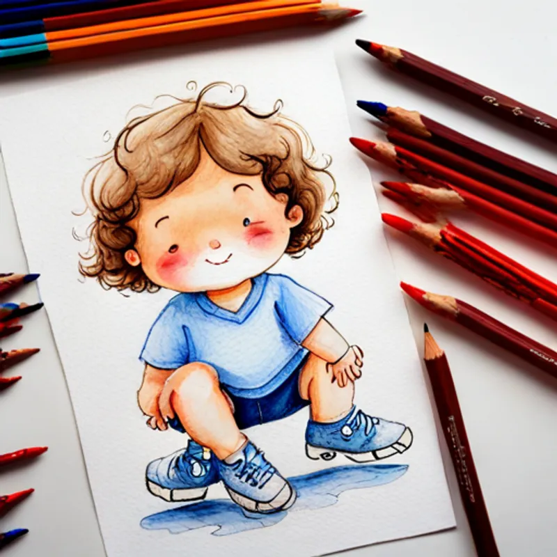 Cadelinha branca filhote com uma coleira azul e Menino de 3 anos com cabelo castanho e olhos curiosos dando as patinhas, mostrando amizade para sempre
