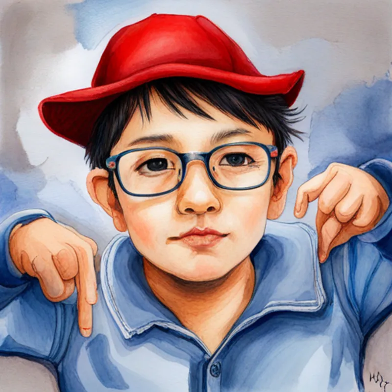 little boy with big dreams, wearing glasses, and a red hat's friends cheering him on