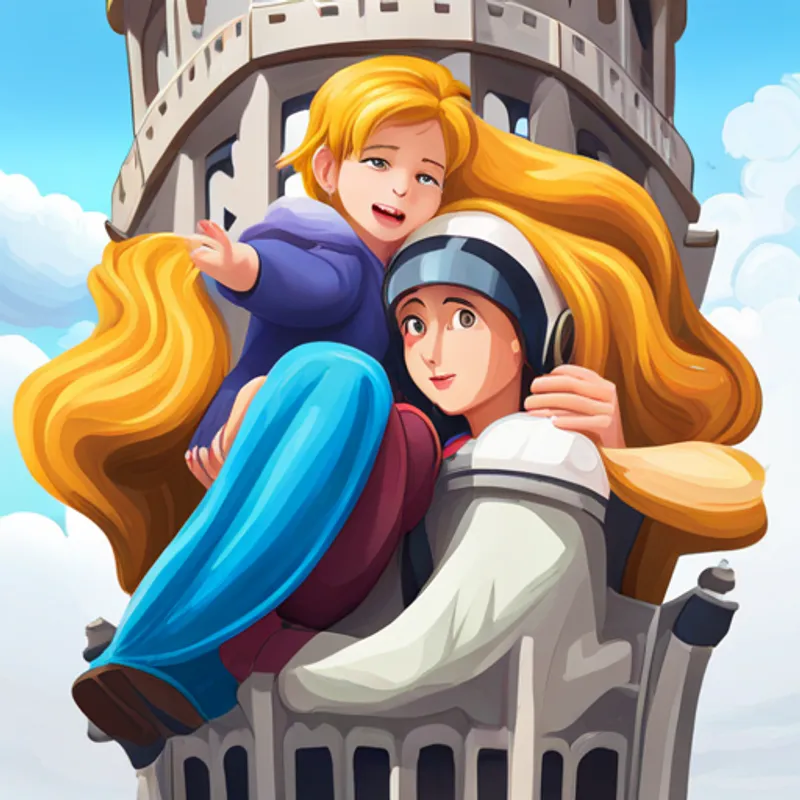 Lila rescues the princess from a tall tower with her cleverness