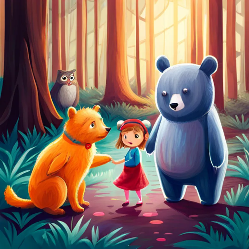 Lila meets a rabbit, bear, and owl who can all speak