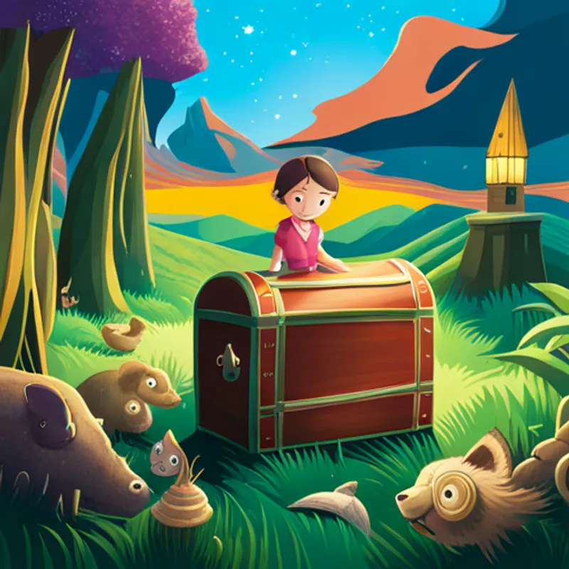 Lila and her animal friends search for a glittering treasure chest
