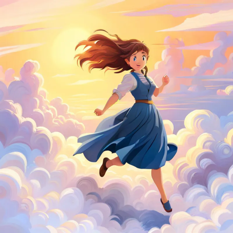 Lila soars through the sky, feeling the wind in her hair