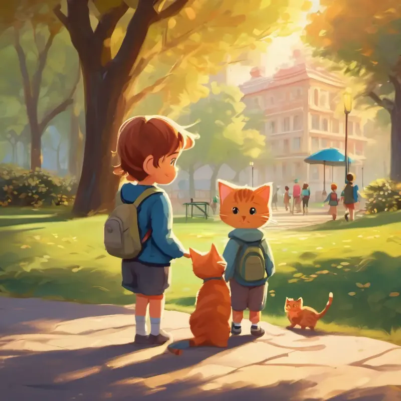 Children at park don't recognize kitten