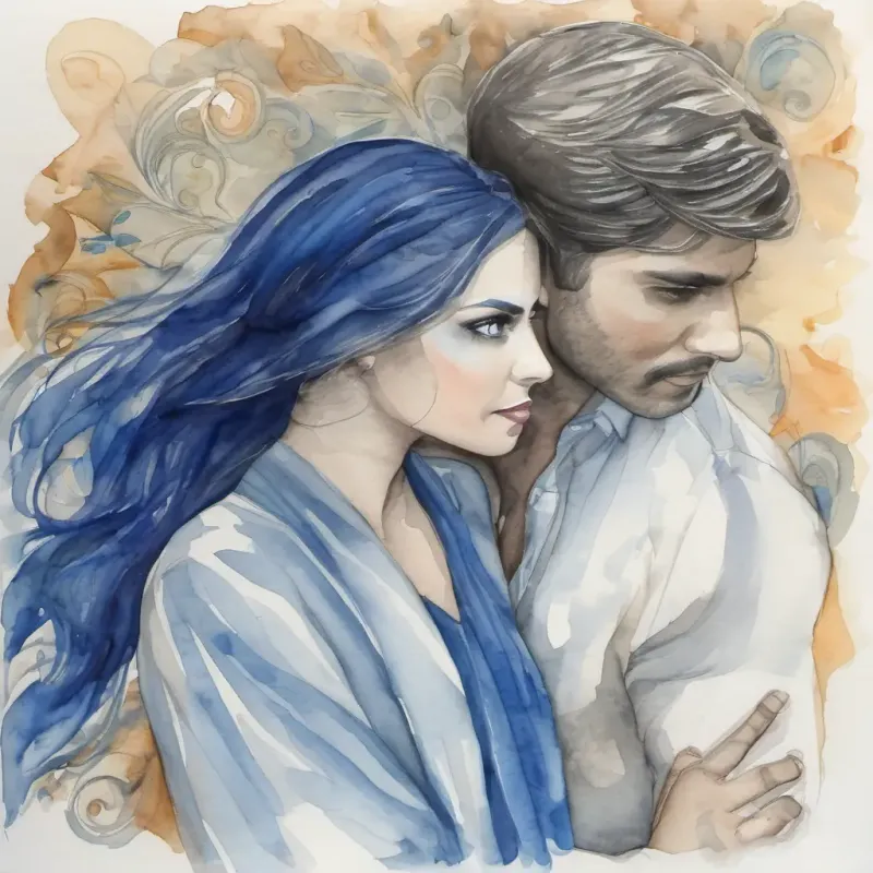 Pelo oscuro, ojos azules alerta, mirada introspectiva, battling envy, plans to sabotage the couple’s happiness.