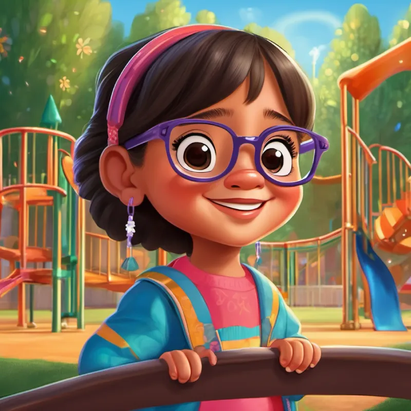 Karen is welcomed by the magical playground.