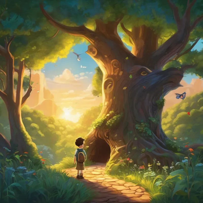 As the sun began to set, Charlie reached the letter Z tree, his heart filled with pride. He had learned all twenty-six letters of the alphabet in this magical forest! He realized that his determination had helped him achieve his goal. Feeling grateful, Charlie flapped his wings to return home to his cozy nest. The Magic Forest had not only taught him the ABCs but also helped him realize the power of determination. Charlie knew that with determination, he could achieve anything he set his heart on.