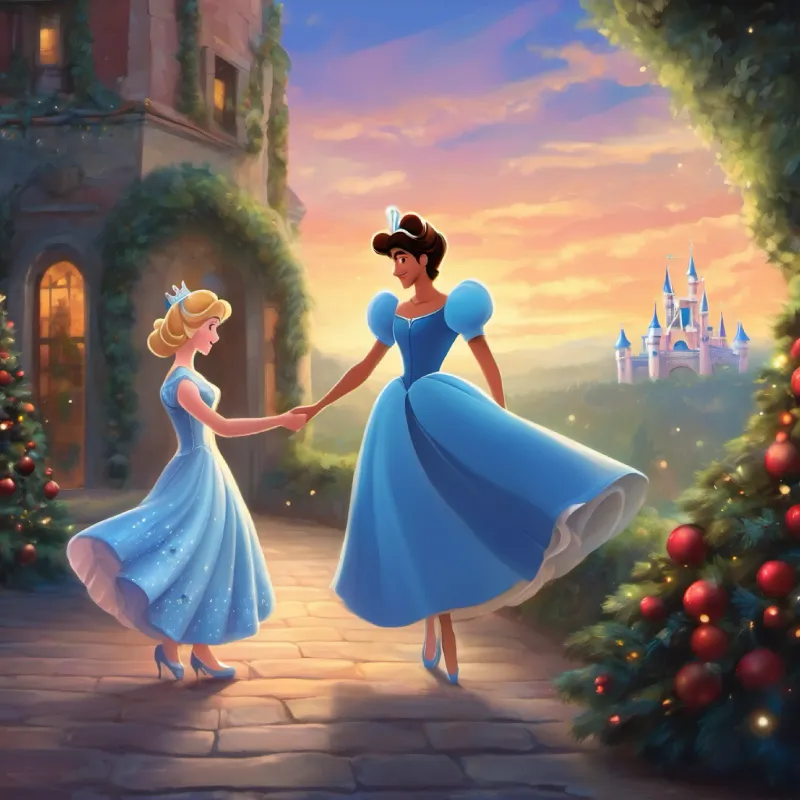 Prince reunites with Cinderella, confirming she is the one.