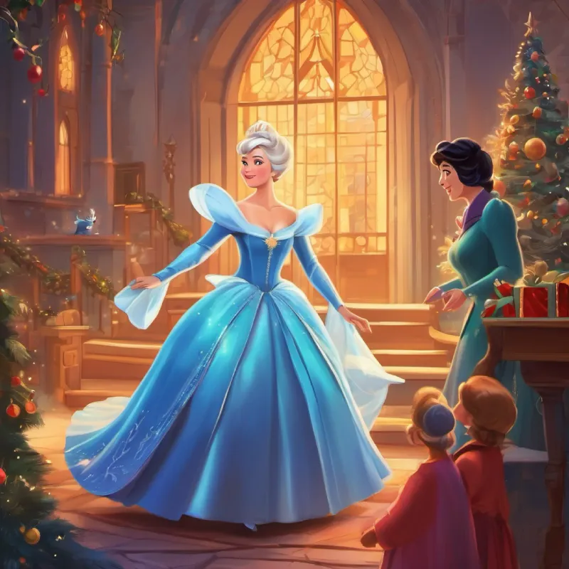 The fairy godmother appears to help Cinderella.