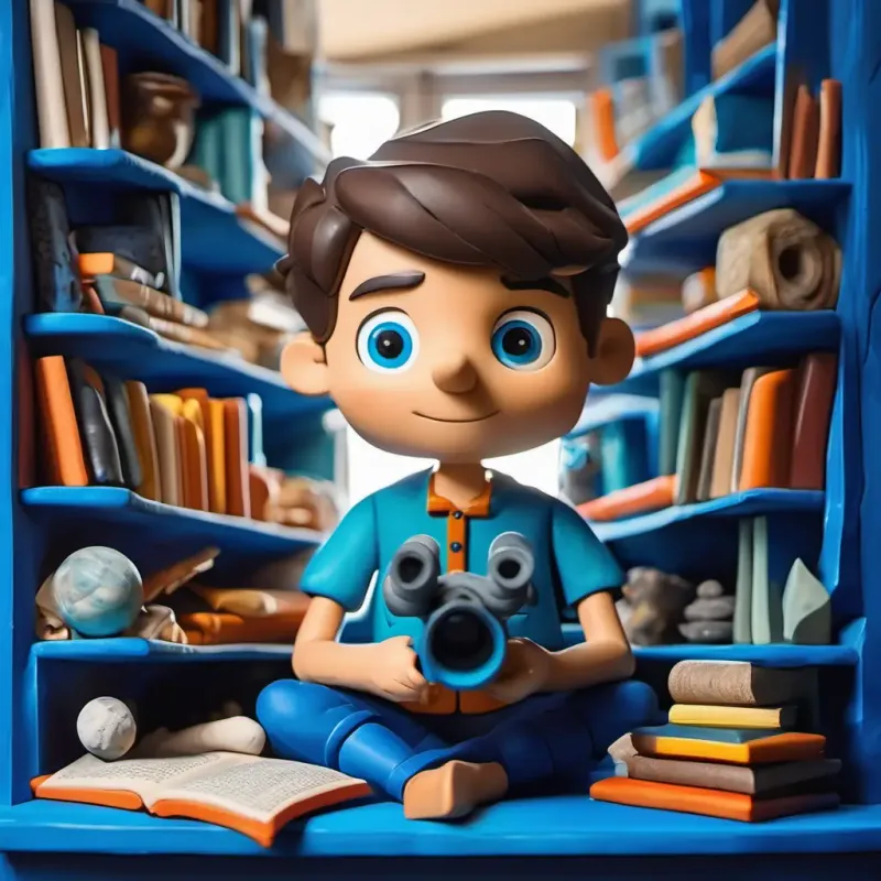 Hobbes is in his cozy hideout, surrounded by shelves of books and his telescope. The space whale's patterns are mesmerizing, and the night air crackles with excitement.