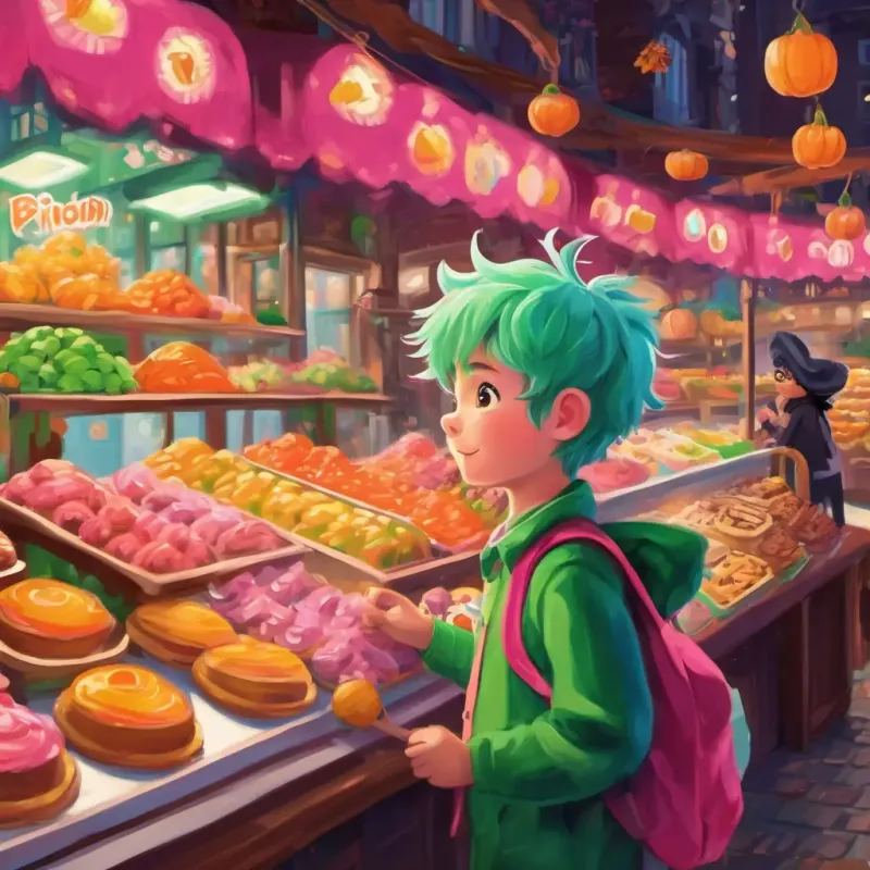 Gugo is a little boy exploring a colorful market. He sees a yummy pastry called Briosc.