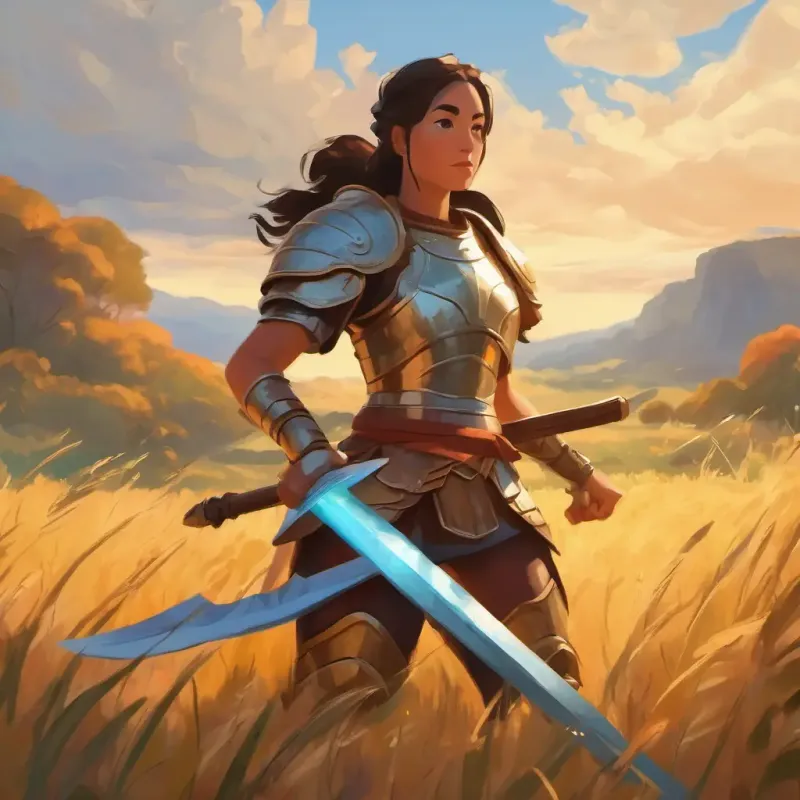Strong warrior women with ancient armor and weapons' gratitude to Bill
