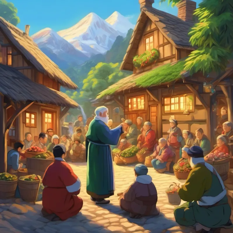 Metta administering natural remedies to ill villagers