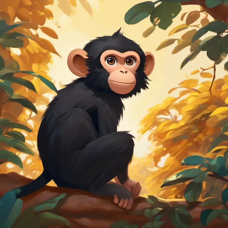 The aftermath of the monkey mischief, Curly black hair, bright brown eyes, bubbly giggles, fair skin's playful perspective