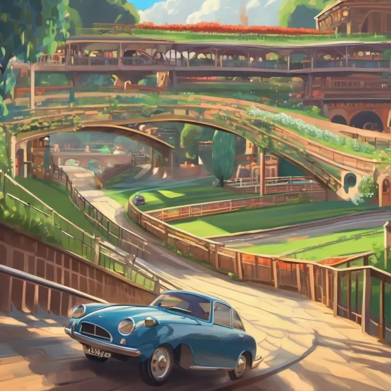 Shaun's car navigating through various parts of the racecourse, including tunnels and bridges, at high speed.